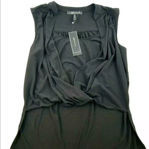 BCBG Mazazria foldover hi low black top